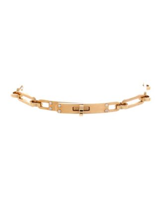 Pre-owned Pre-owned Hermes  Hermes Small Kelly Chaine Bracelet 18k Gold With Diamonds