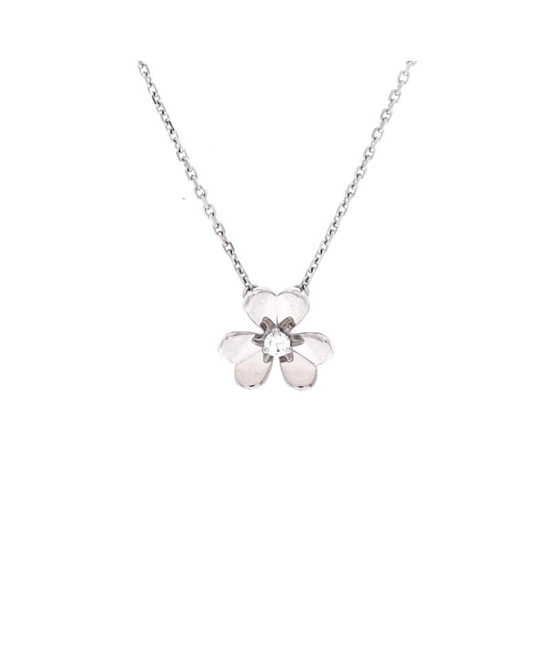 Pre-Owned Van Cleef & Arpels Mini Frivole Pendant Necklace 18K White Gold and Diamond, 0.6
