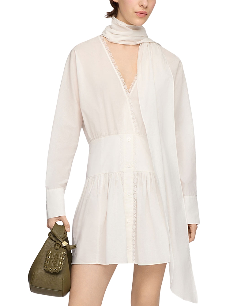 Ganni Dress in White Cotton