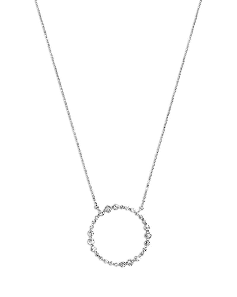 Bloomingdale's Fine Collection Diamond Circle Pendant Necklace in 18K White Gold, 0.8 tcw