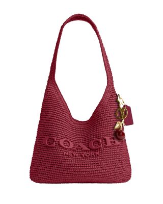 COACH Brooklyn 28 Small Shoulder Raffia Bag | Bloomingdale's Handbags