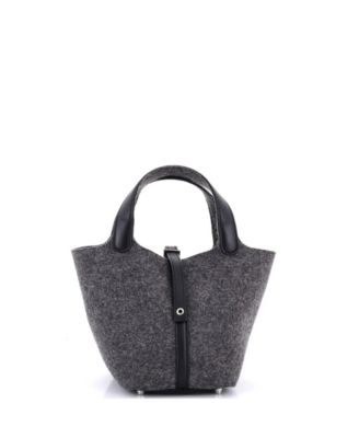 Pre-owned Pre-owned Hermes  Hermes Pm Picotin Lock Bag Felt With Leather