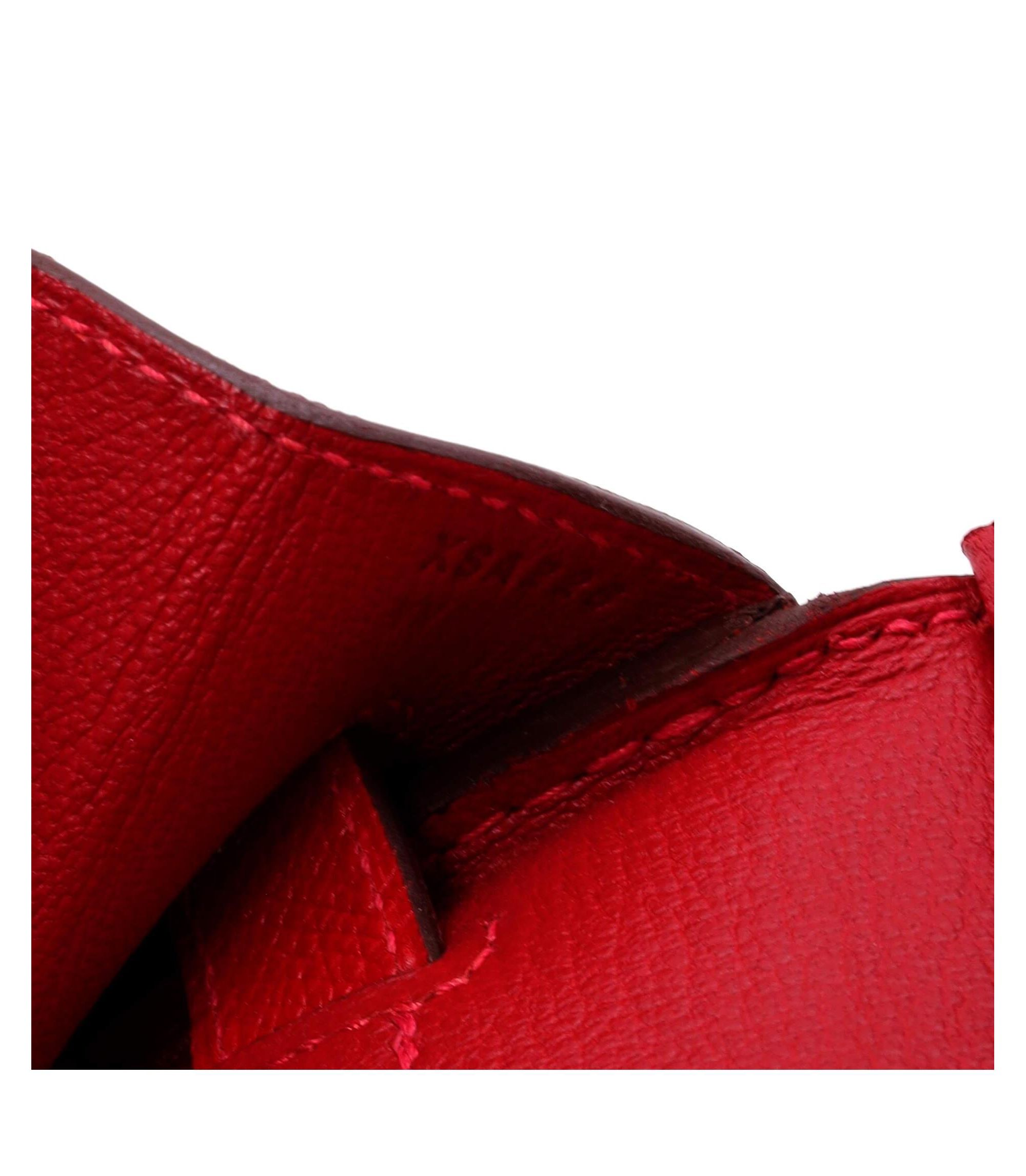 Birkin 30 Handbag Red Epsom with Palladium Hardware — Image 5
