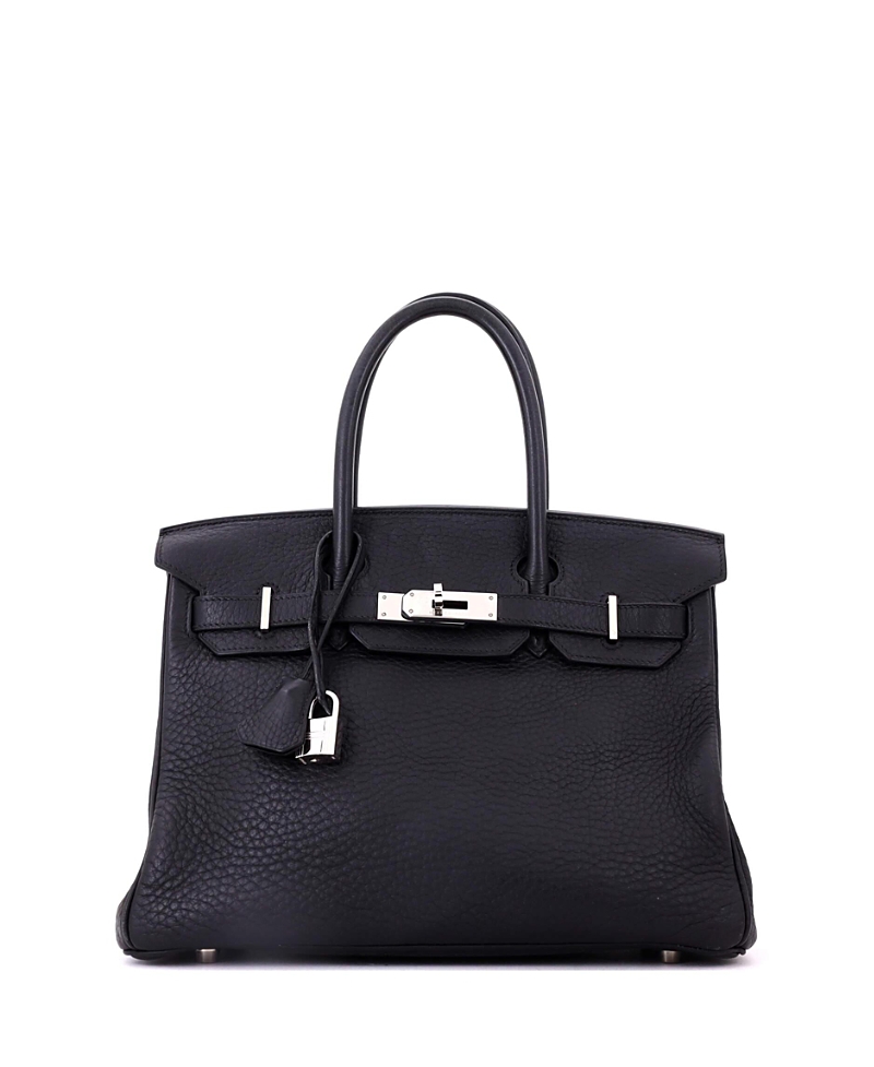 Pre-owned Pre-owned Hermes Hermes Birkin 30 Handbag Black Clemence With Palladium Hardware