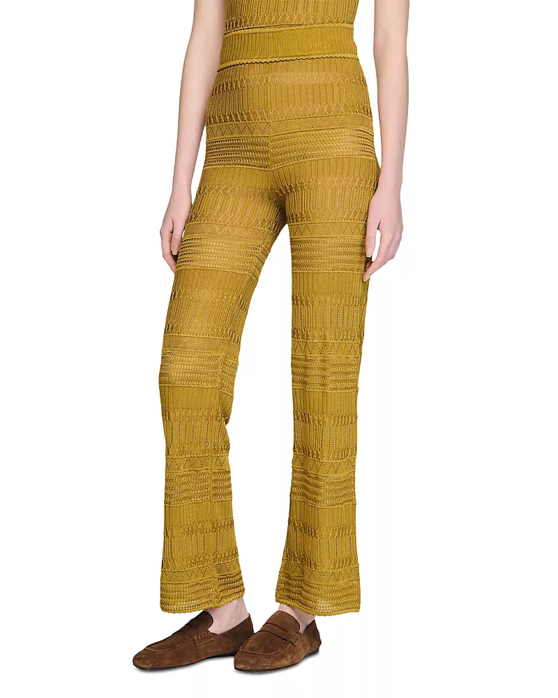 Sandro Pointelle Knit Trousers