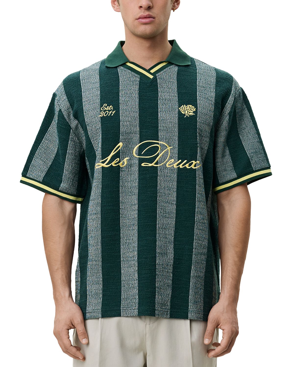Les Deux Stripe Jacquard Football Jersey