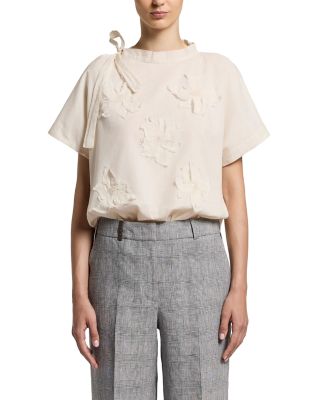 Sash Neck Appliqu&eacute; Top