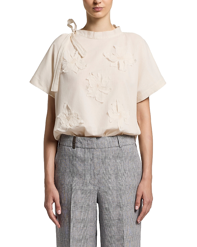Peserico Sash Neck Applique Top
