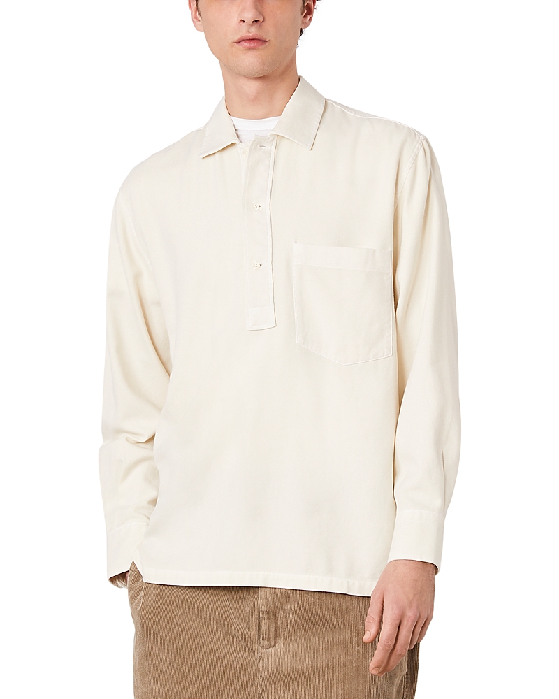 Officine Generale Twill Half Button Shirt