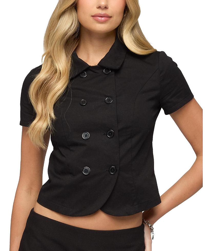 Edikted Pilar Short Sleeve Cotton Trench Shirt