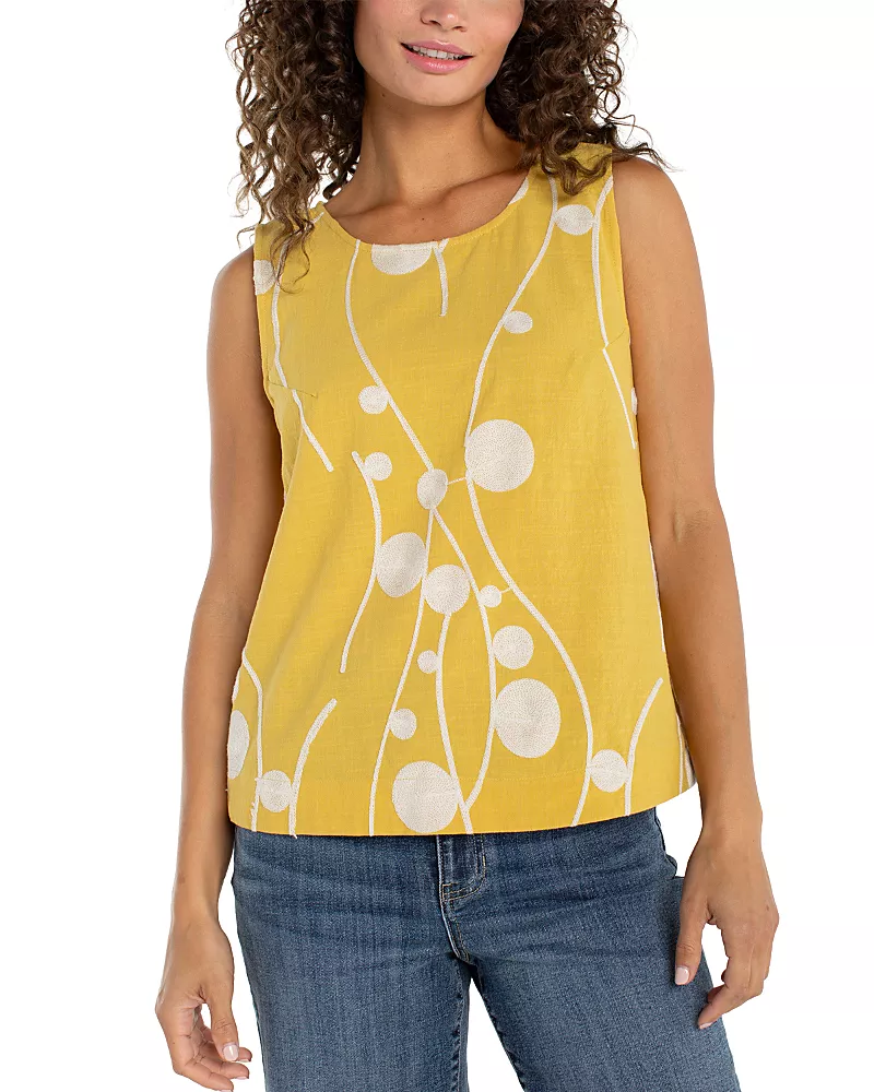 Liverpool Los Angeles Sleeves Button Back Top