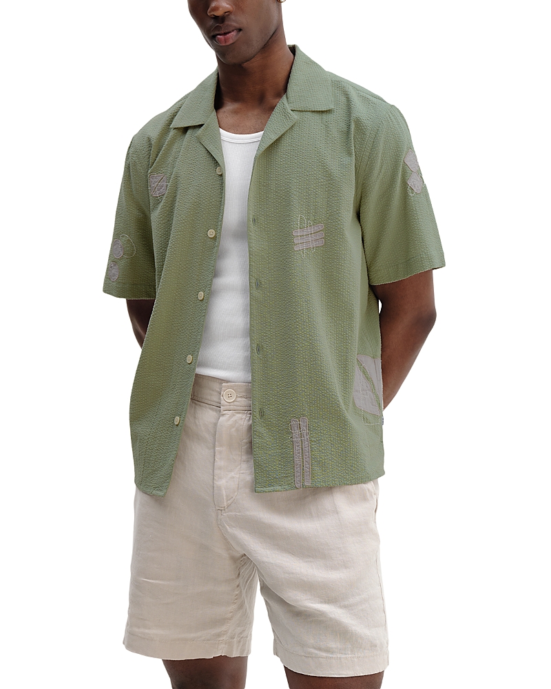Wax Londo Didcot Abstract Seersucker Shirt