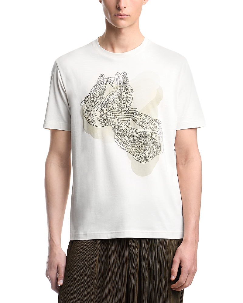 Emporio Armani Embroidered Cotton Jersey Tee