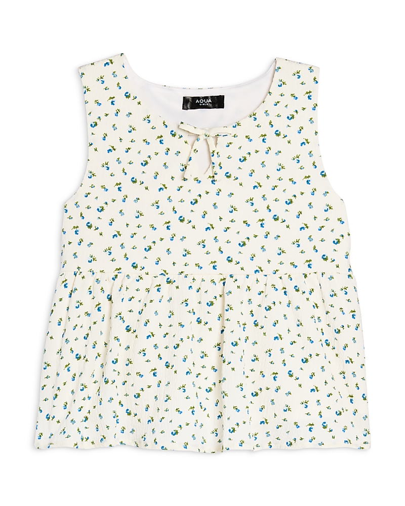 Aqua Girls' Woven Keyhole Top, Big Kid - Exclusive