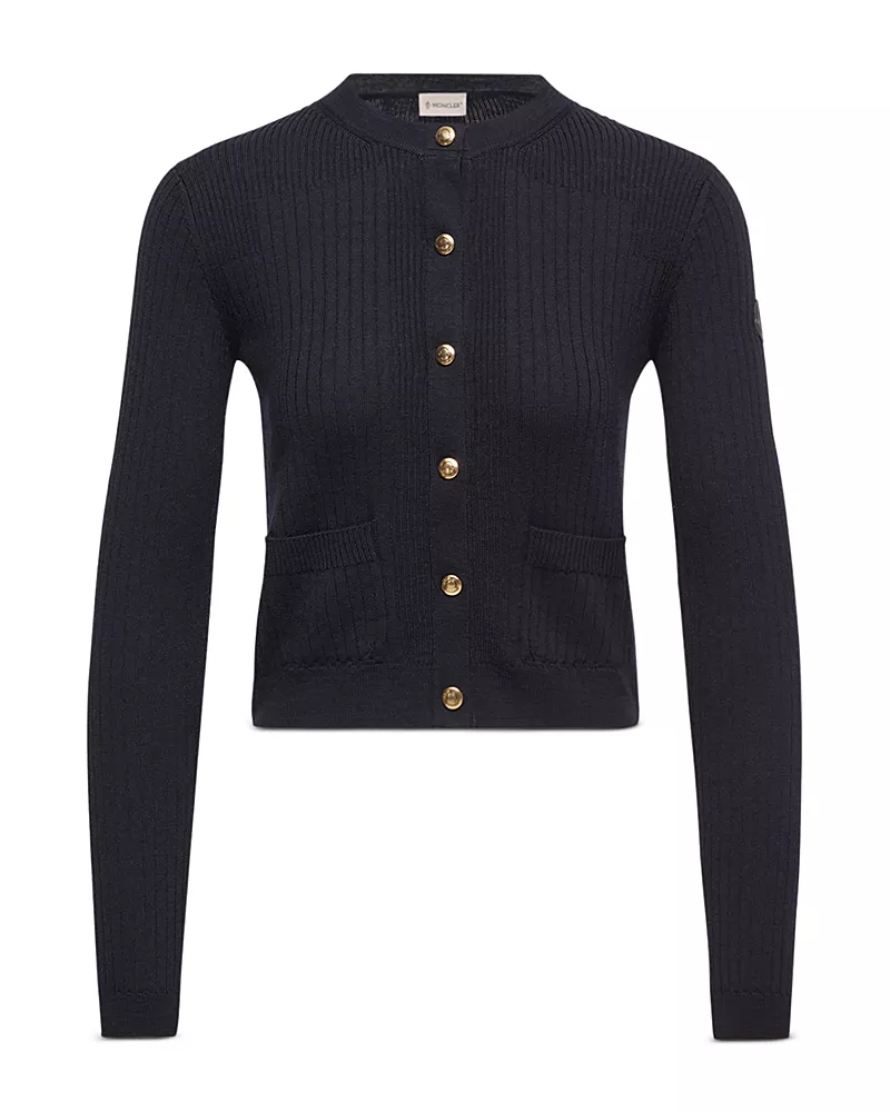 Moncler Ribbed Wool Blend Cardigan