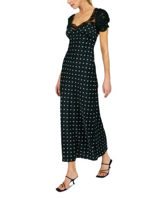 sophie maxi dresses line and dot Line & Dot Women's Sophie Polka Dot Lace Trim Maxi Dress