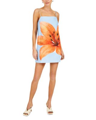 Line & Dot Women's Avah Mini Dress - Multi - Size L - Blue Orange