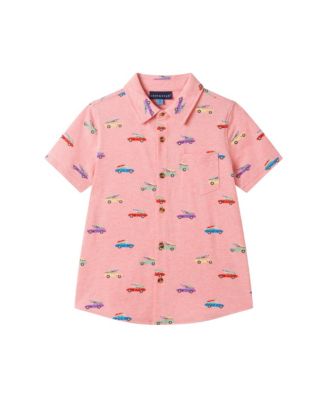 Boys' Printed Knit Buttondown Shirt - Little Kid