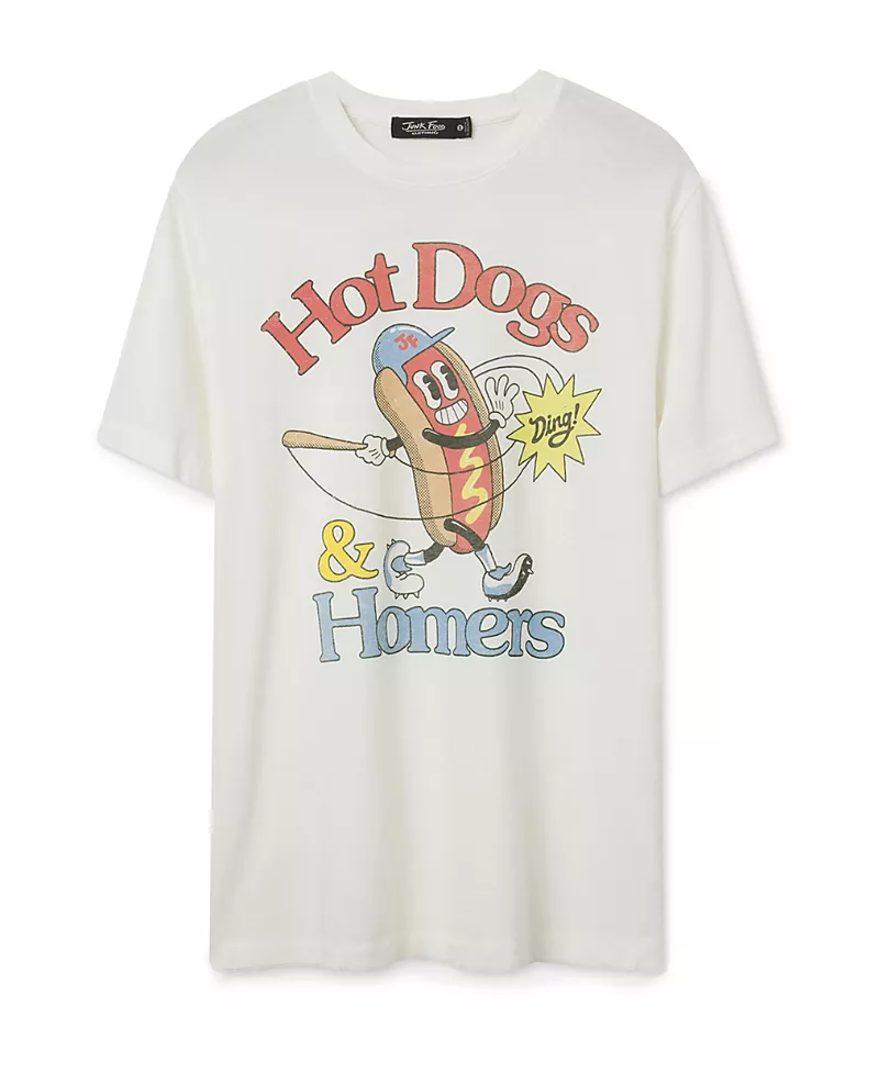 Junk Food Clothing Unisex Hot Dogs and Homers Vintage Tee