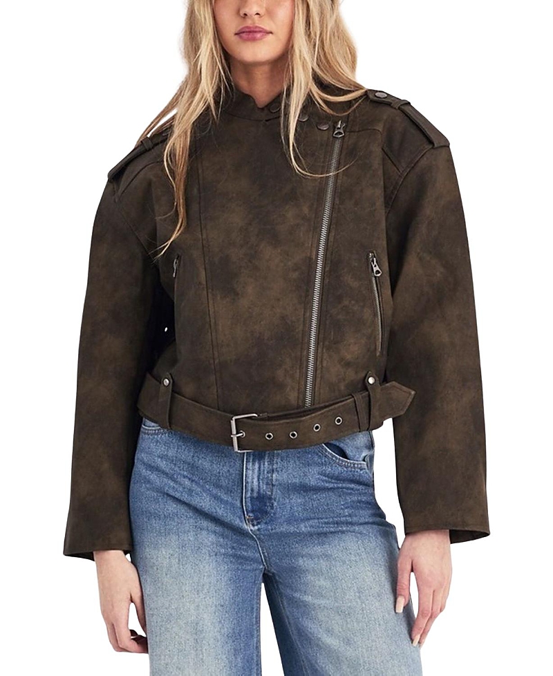Nasty Gal Cropped Biker Jacket