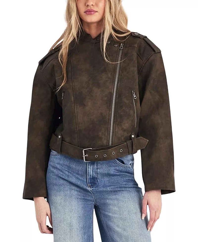 Nasty Gal Cropped Biker Jacket