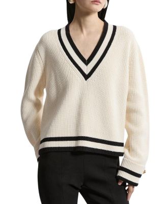 Cotton V-Neck Knit Boxy Jumper