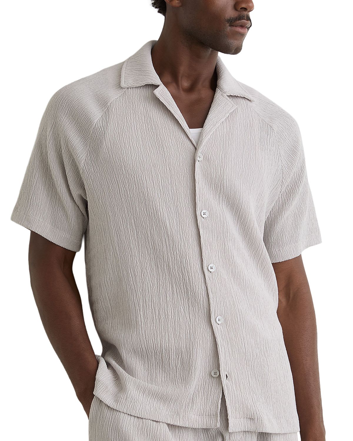 Reiss Knox Short Sleeve Textured Raglan Shirt