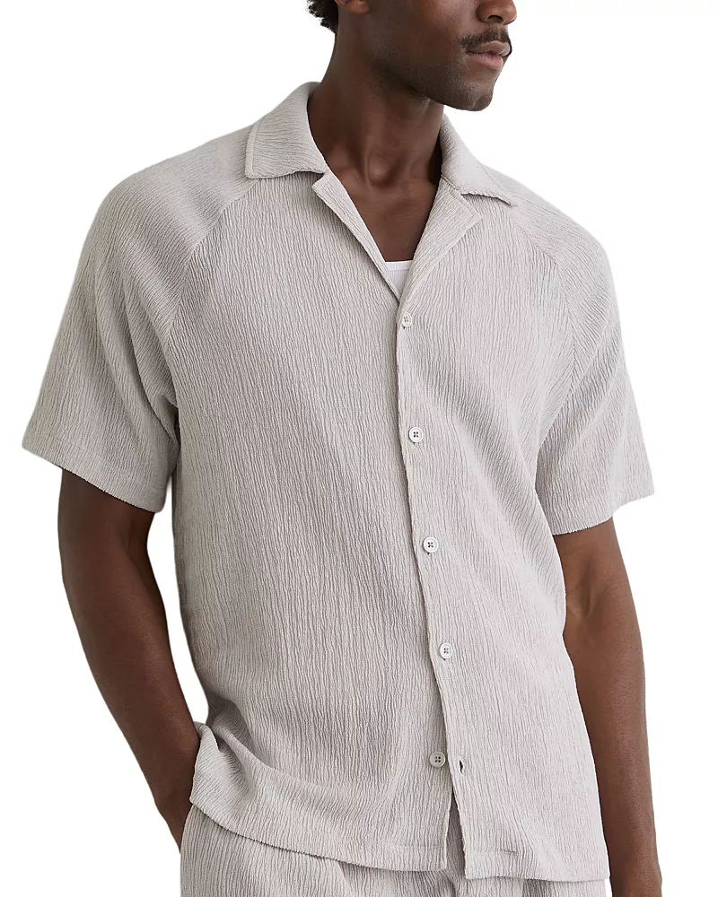 Reiss Knox Short Sleeve Textured Raglan Shirt