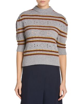 Cashmere Perforated Short Sleeve Sweater