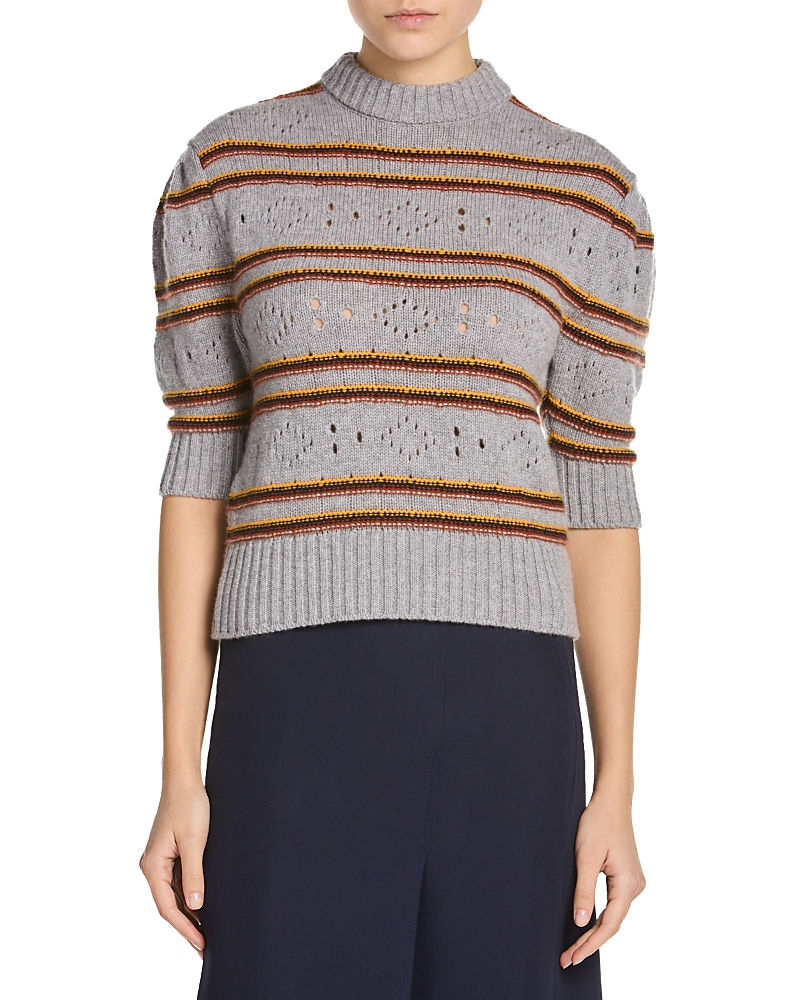Marni Cashmere Perforated Short Sleeve Sweater