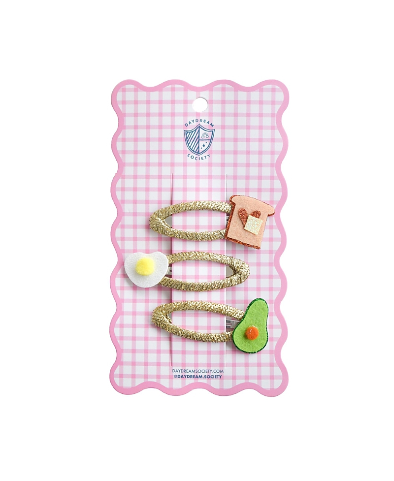 Jollity & Co. Avocado Toast Hair Clips, Set of 3