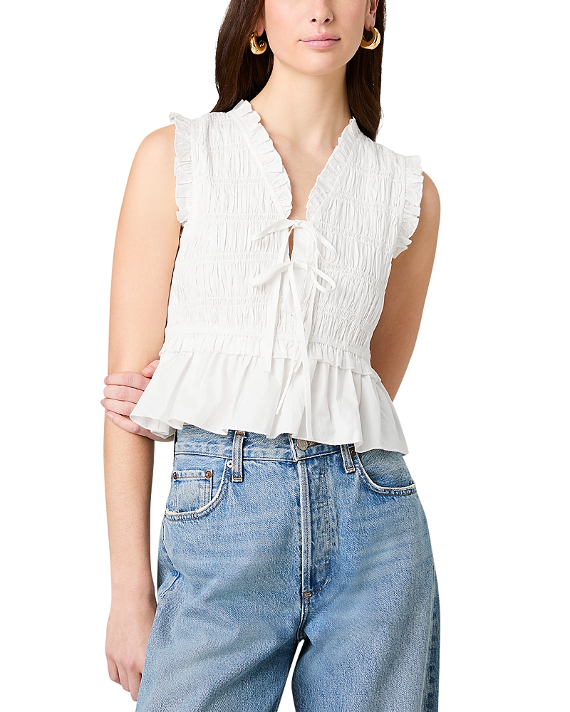 French Connection Rhodes Poplin Smocked Top
