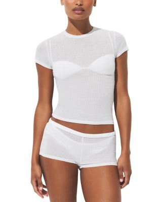 Skims Sheer Cotton Crewneck Tee