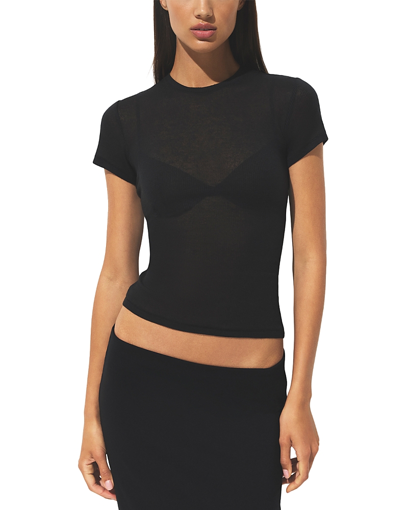 Skims Sheer Cotton Crewneck Tee