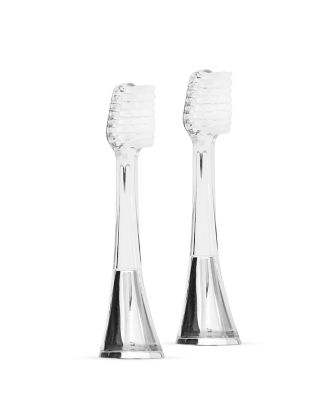  Zina45™ Sonic Pulse Toothbrush Chrome Silver Replacement Heads set of 2