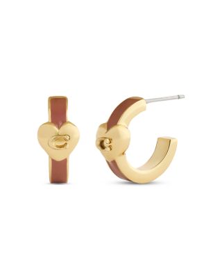 Signature C Heart Color Huggie Hoop Earrings