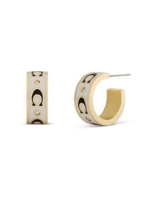 Signature C Pav&eacute; Color Huggie Hoop Earrings