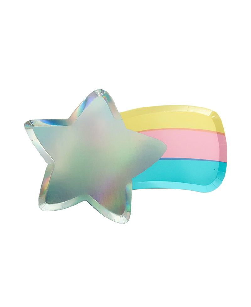 Jollity & Co. Lucky Me Shooting Star Large Paper Plates, Set of 8
