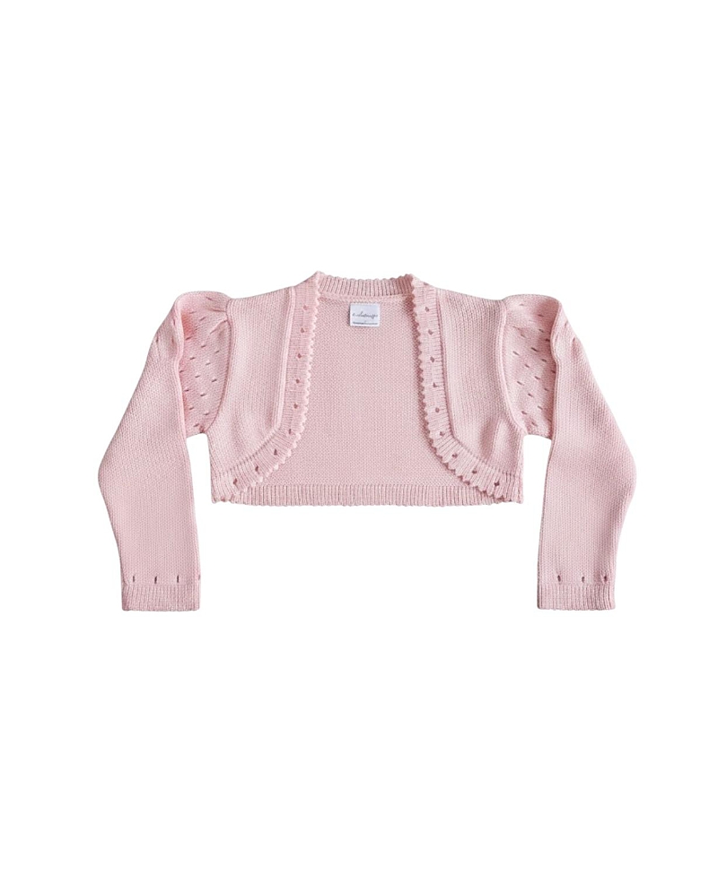 Melange Collection Girls' Knit Pink Bolero Cardigan - Baby, Little Kid