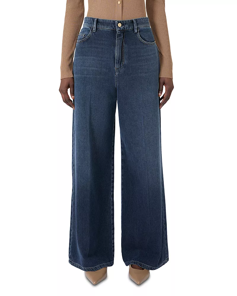 Max Mara Smmelia Wide Leg Jeans in Midnight Blue