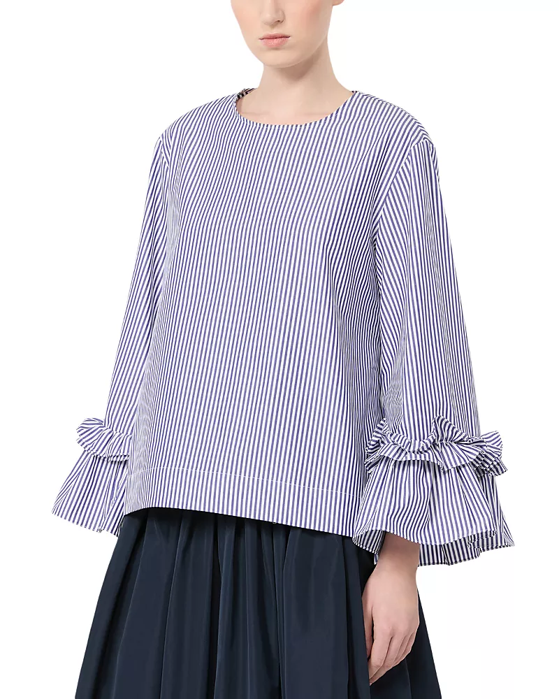 Max Mara Smmvalzer Light Blue Cotton Blouse