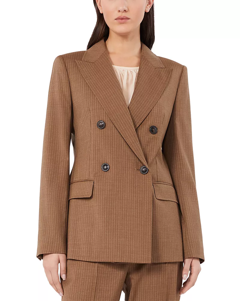 Max Mara Studio Mstumico Wool Double Breasted Blazer