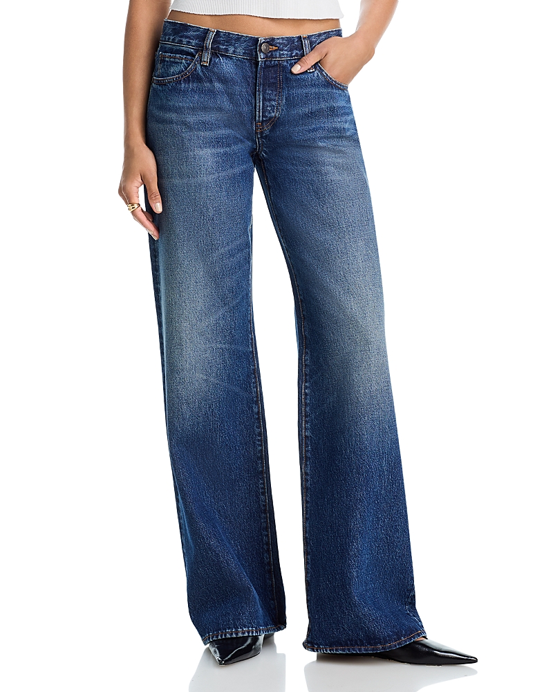 Frame Amelia Gray Low Rise Wide Leg Jeans in Tolerate