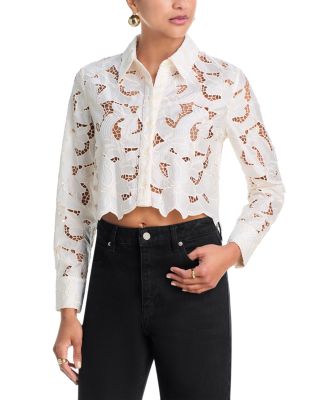 L'Agence Akemi Cropped Button Down Blouse