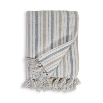 Naples Linen Striped Oversized Throw