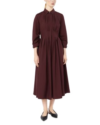 Smmadagio Cotton Pleated Shirt Dress