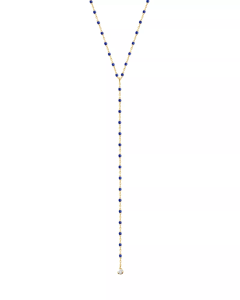 Gigi Clozeau 18K Yellow Gold Mini Gigi Party Diamond Y Necklace, 0.04 tcw