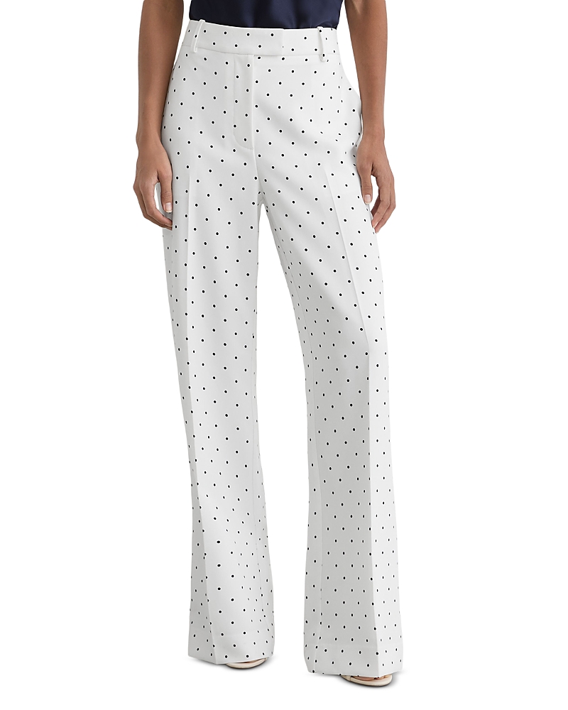 Reiss Petite Beatrix Polka Dot Wide Leg Pants