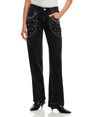 Silka Mid Rise Bootcut Jeans in Faded Black