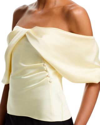 McQueen Off-the-Shoulder Satin Top | Bloomingdale's Women